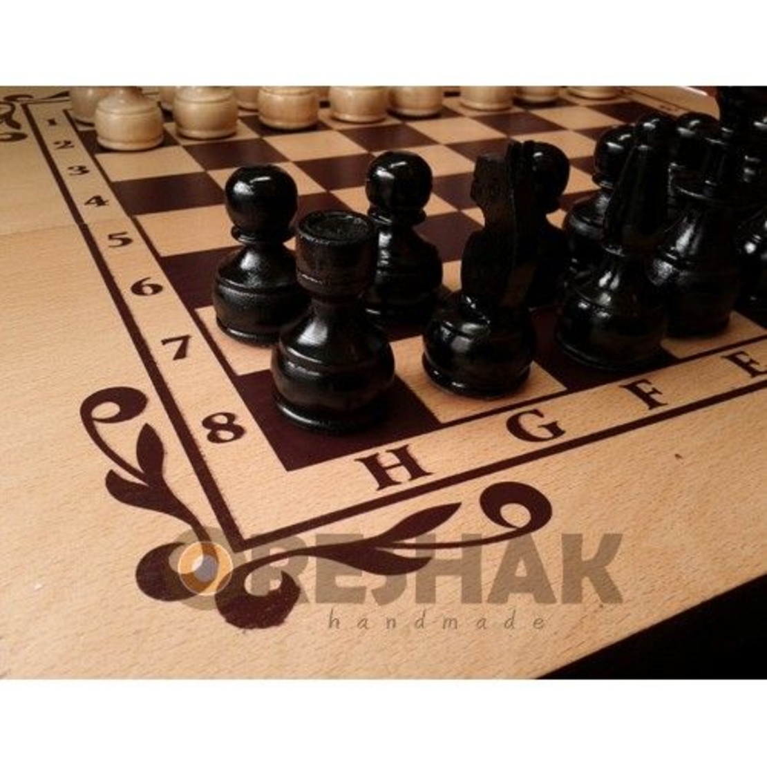 Комплект Шах и табла - бук ситопечат 48/48 см
