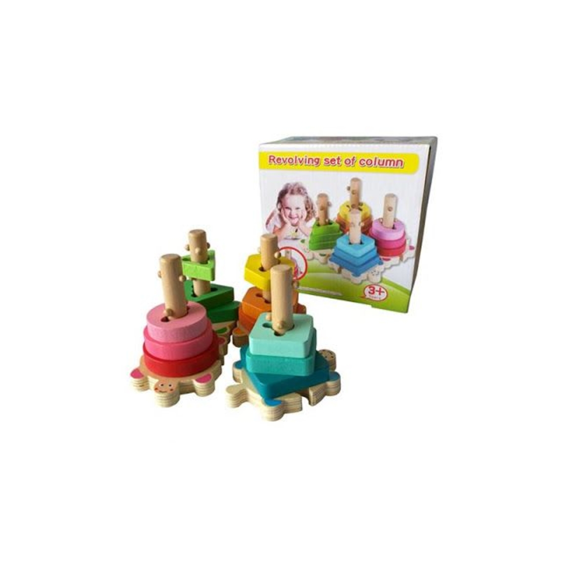 Дървен пъзел Raya Toys Костенурки с въртене