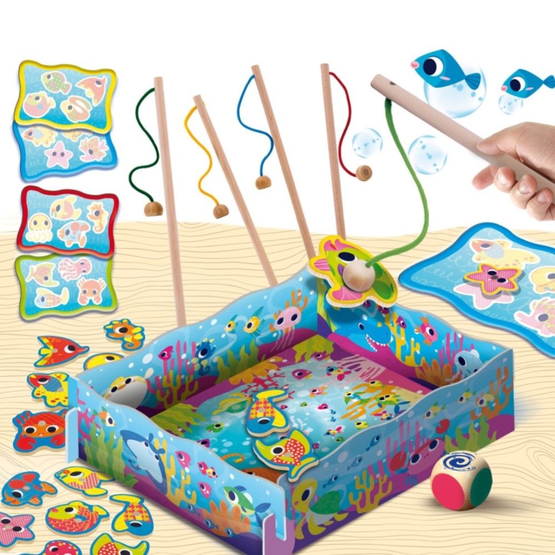 Дървена игра Lisciani Montessori Ловене на рибки