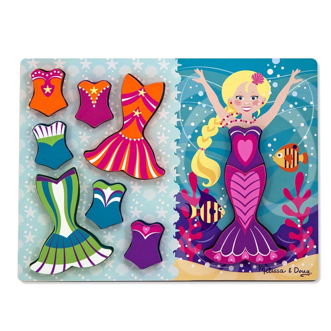 Дървен пъзел Melissa and Doug Дрехи за русалка 19023