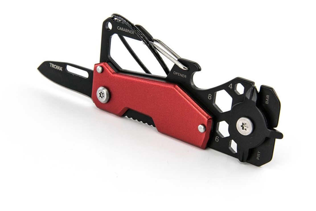 Ключодържател Troika Toolinator - мини инструменти червен