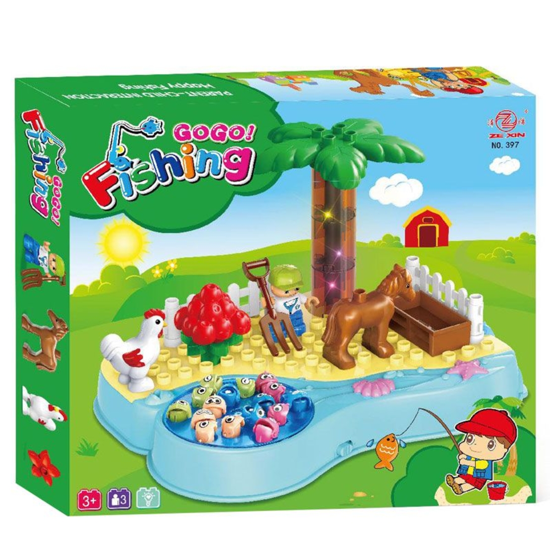 Настолна игра с рибки Raya Toys мини ферма, със светлини