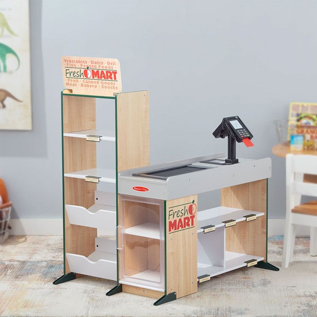 Детски супермаркет дървен Melissa and Doug Магазин Фреш за хранителни стоки