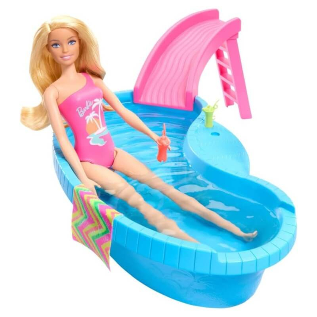 Комплект Mattel BARBIE с басейн и водна пързалка, HRJ74