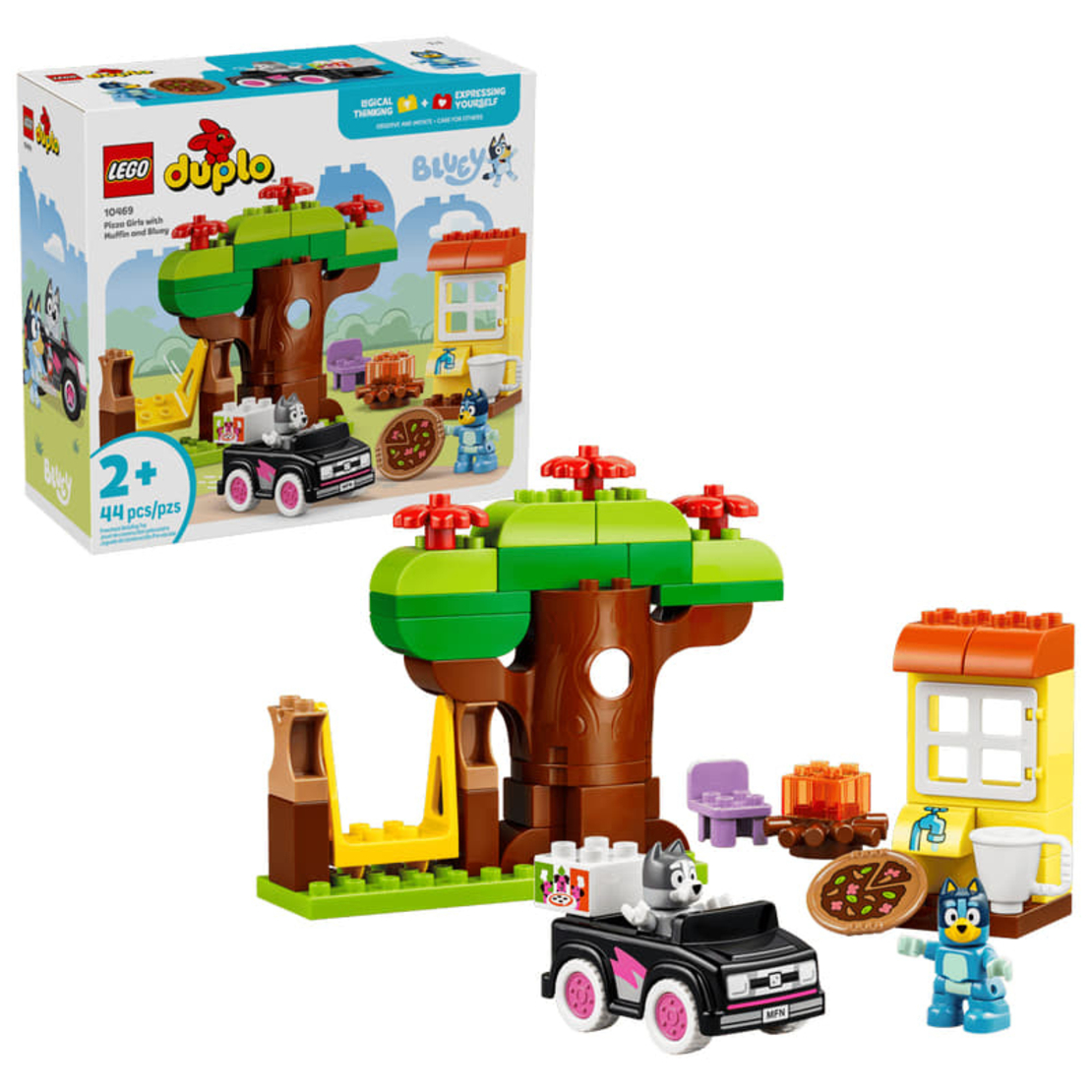 LEGO® DUPLO® Bluey Момичетата с пицата, Мъфин и Блуи 10469