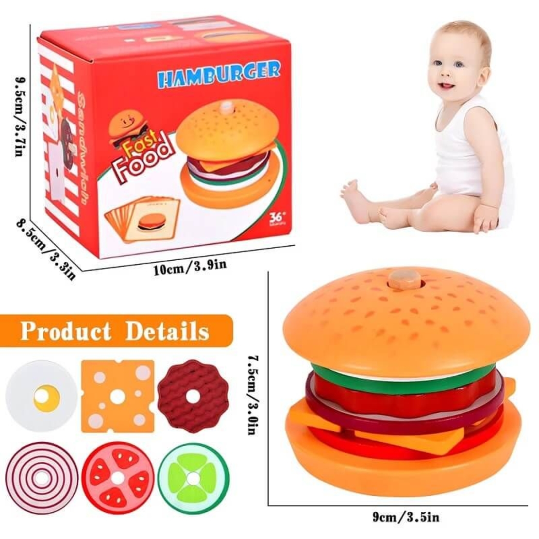 Дървена играчка Raya Toys Направи хамбургер