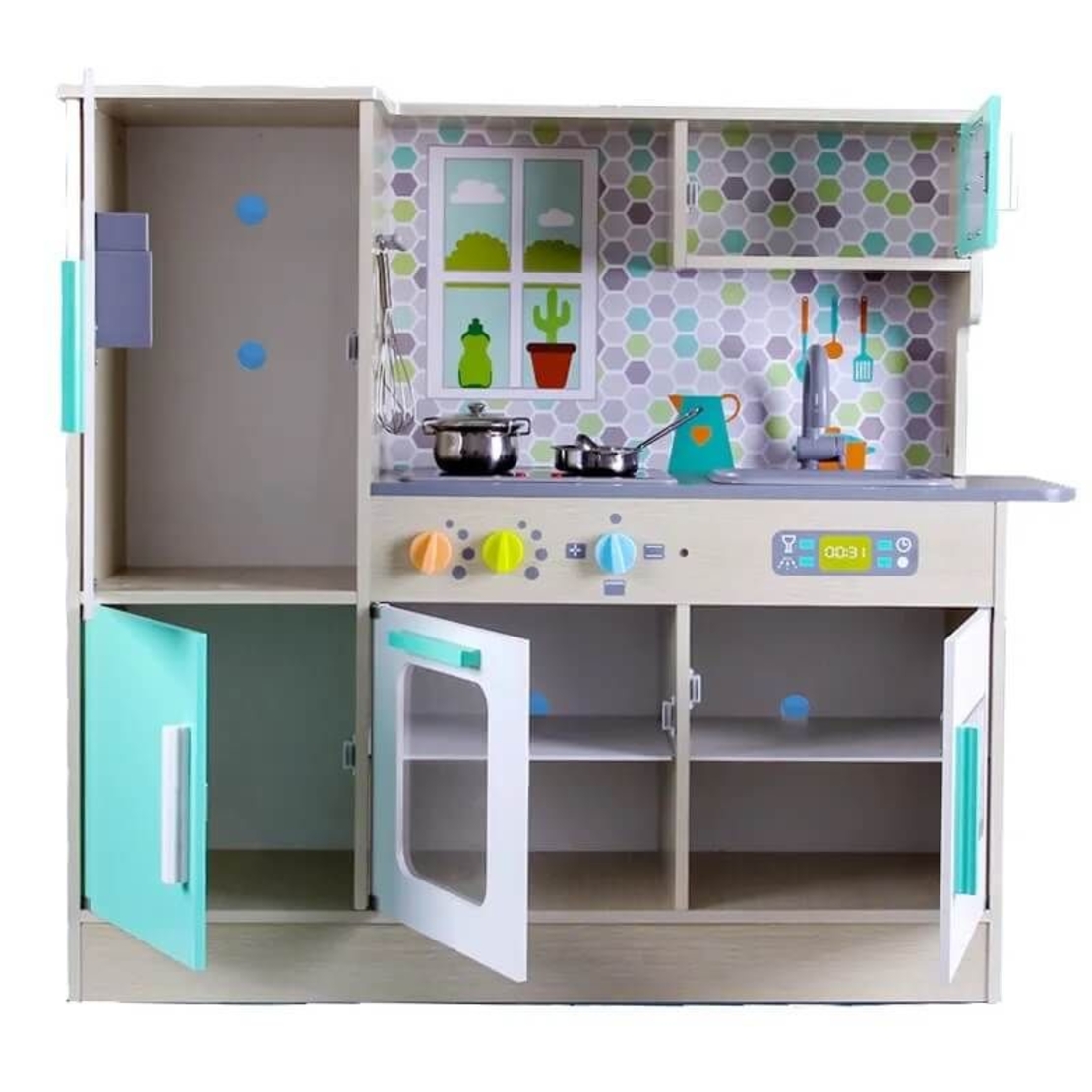 Дървена детска кухня Raya Toys Big Modern Kitchens