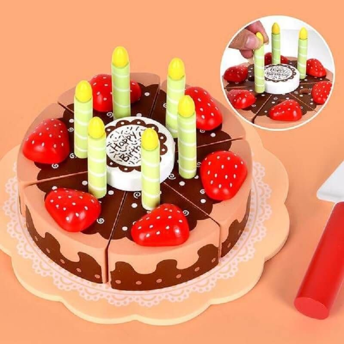 Дървена торта Raya Toys Happy Birthday Шоколад