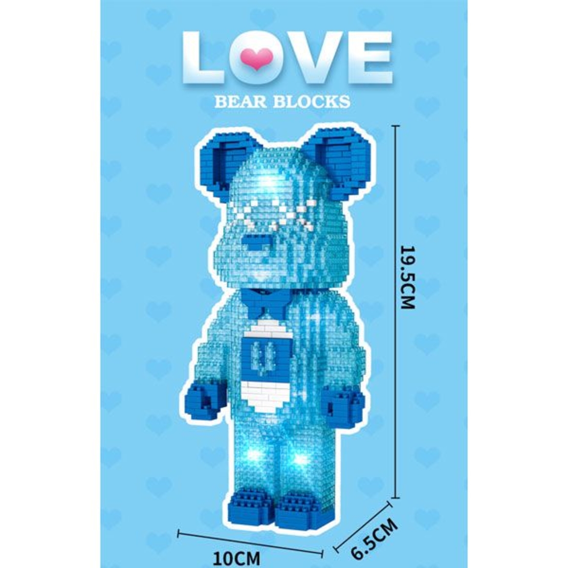 Raya Toys Конструктор Мече Син, светещ, 1469 ч.