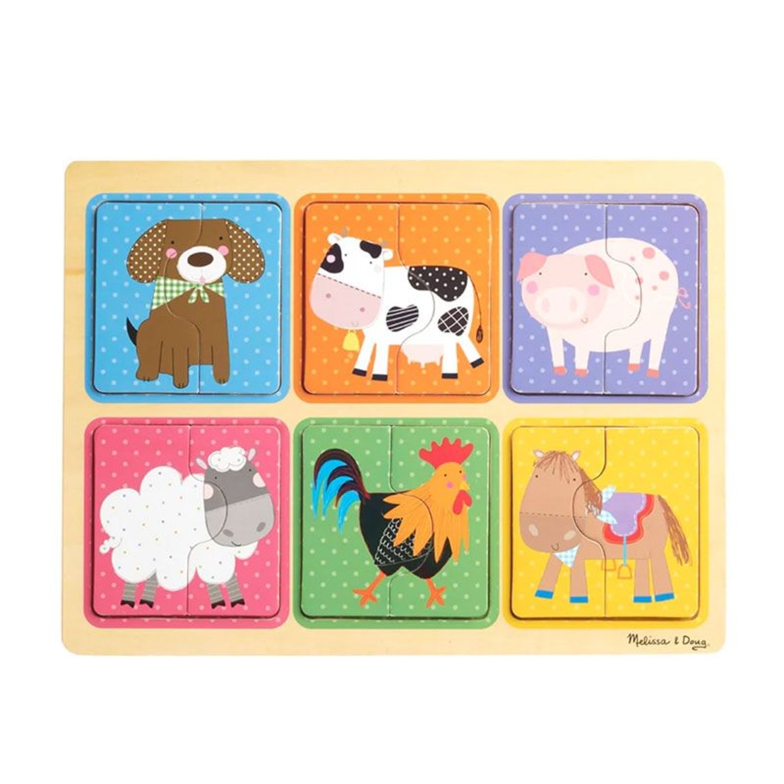 Дървен пъзел Melissa & Doug Natural Play Приятели от фермата