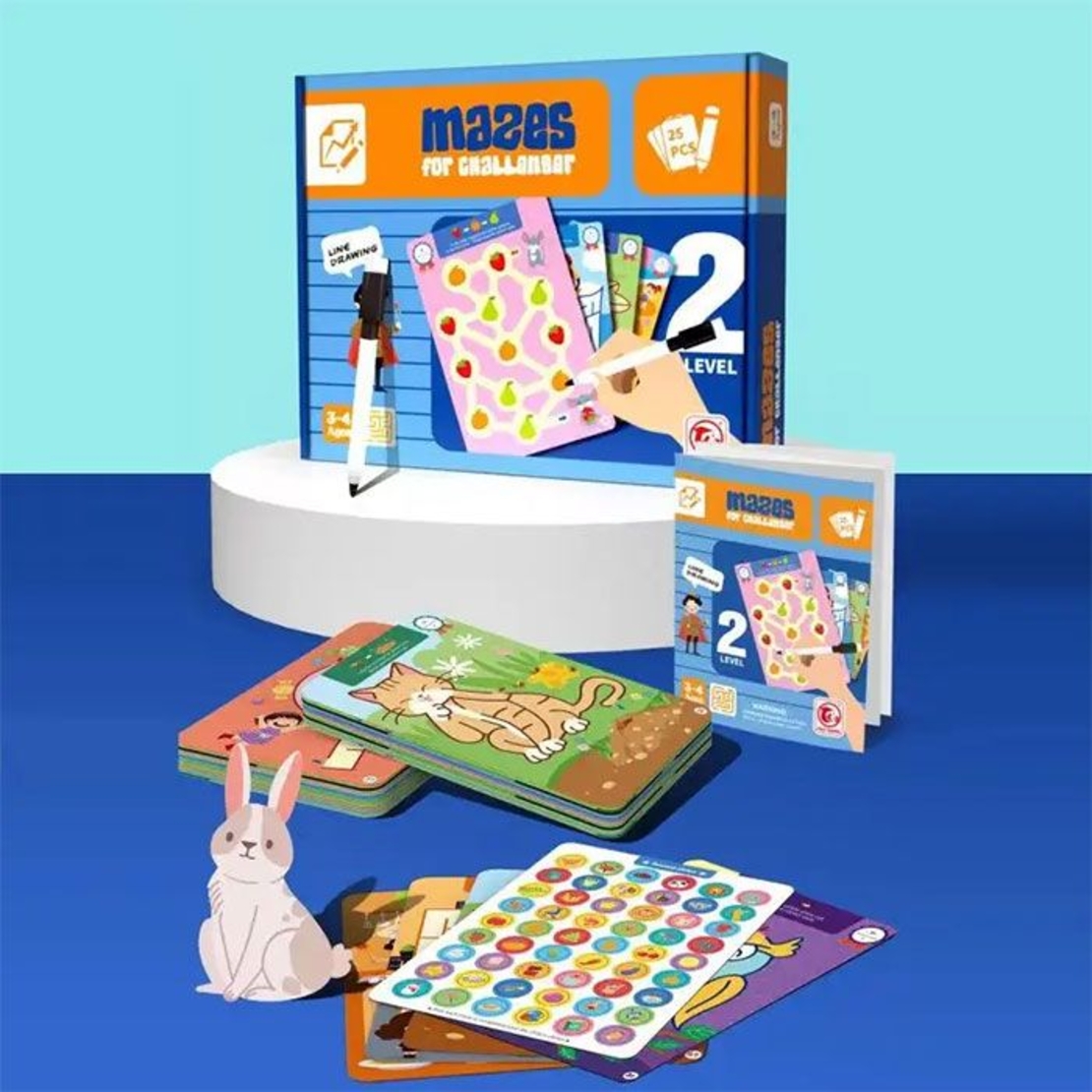 Образователни карти с маркер Raya Toys Learn and Practice Логика ниво 2, 25 броя