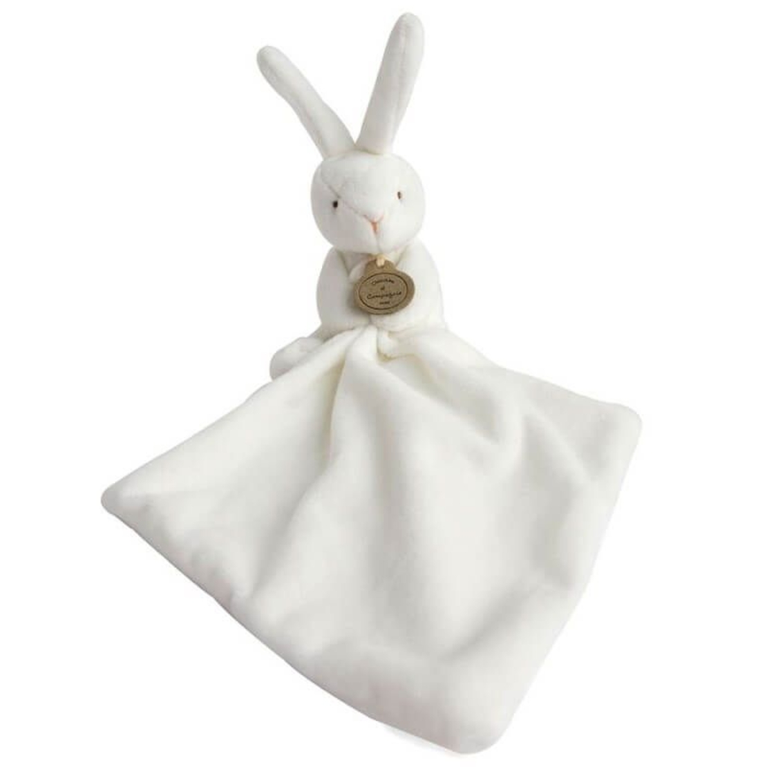 Плюшена играчка за гушкане Doudou заек с кърпичка 10 см, 303