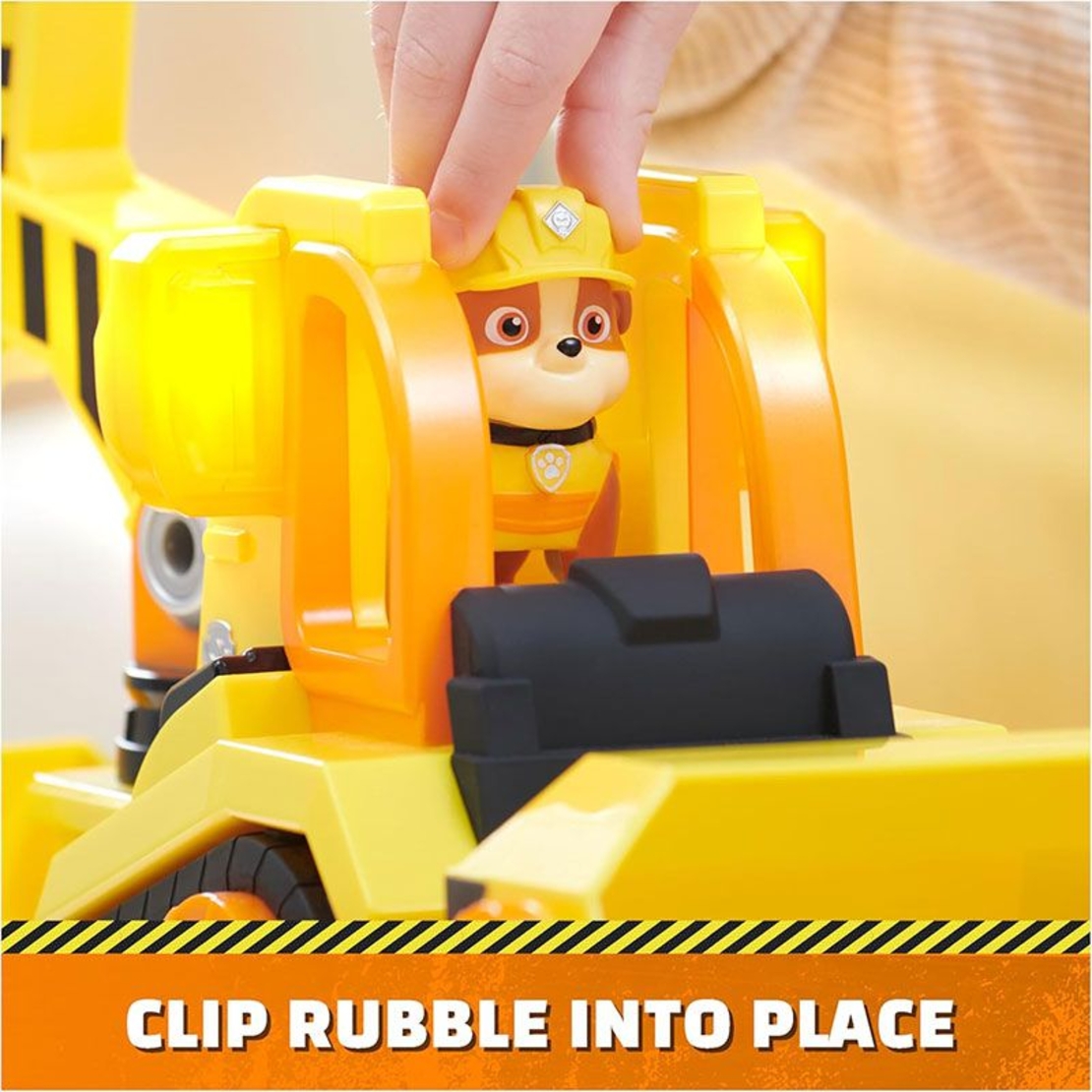 Игрален комплект Spin Master Paw Patrol Rubble & Crew Булдозерът на Ръбъл, със светлини и звуци