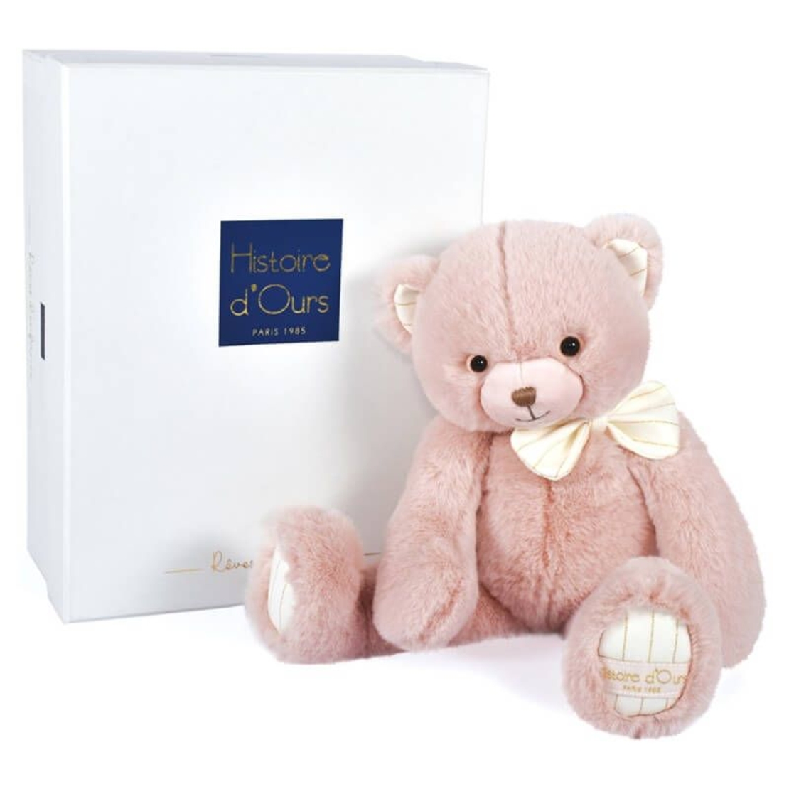 Плюшено мече Doudou Preppy Chic розово, 30см