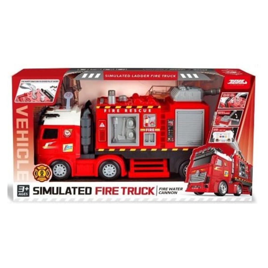 Пожарна кола Raya Toys, с вода, звук и светлина
