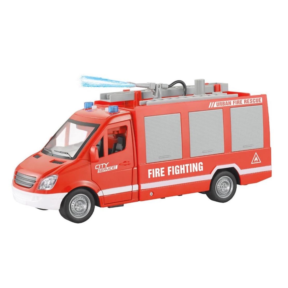 Пожарна кола Raya Toys City Rescue Със стълба, звуци и светлини