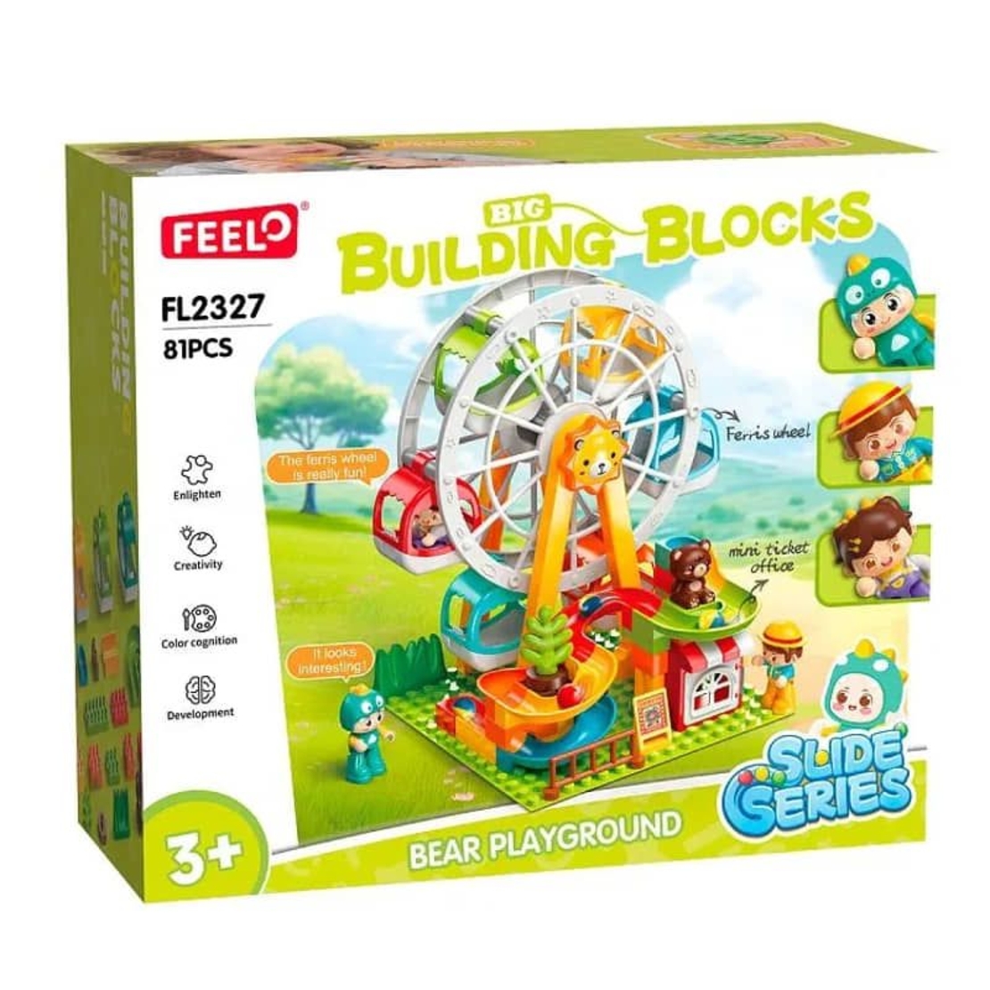 Конструктор Feelo Slide Series Bear Playground Виенско колело, 81 ч.