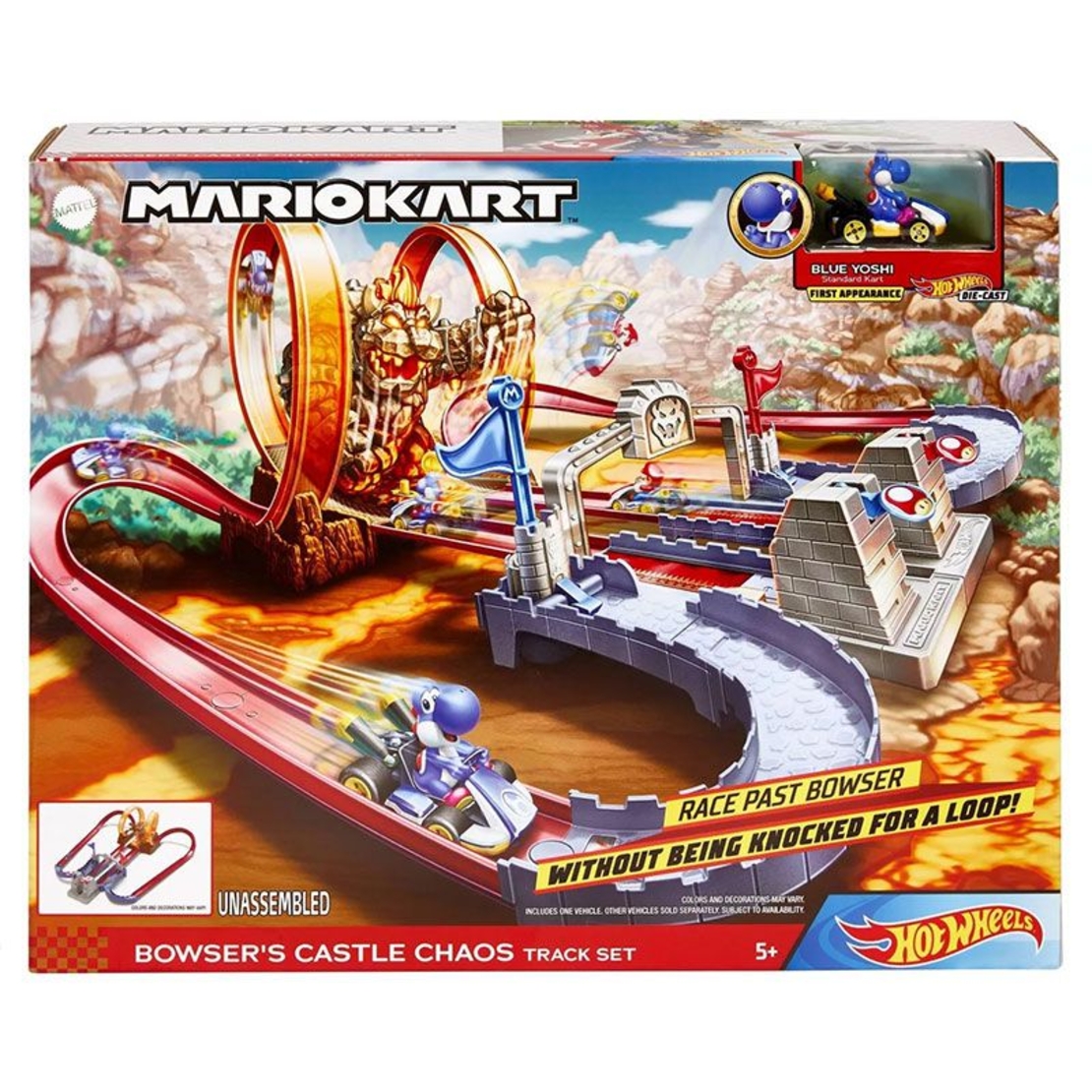 Писта Mattel Hot Wheels Mario Kart Bowser's Castle Trackset 3402391