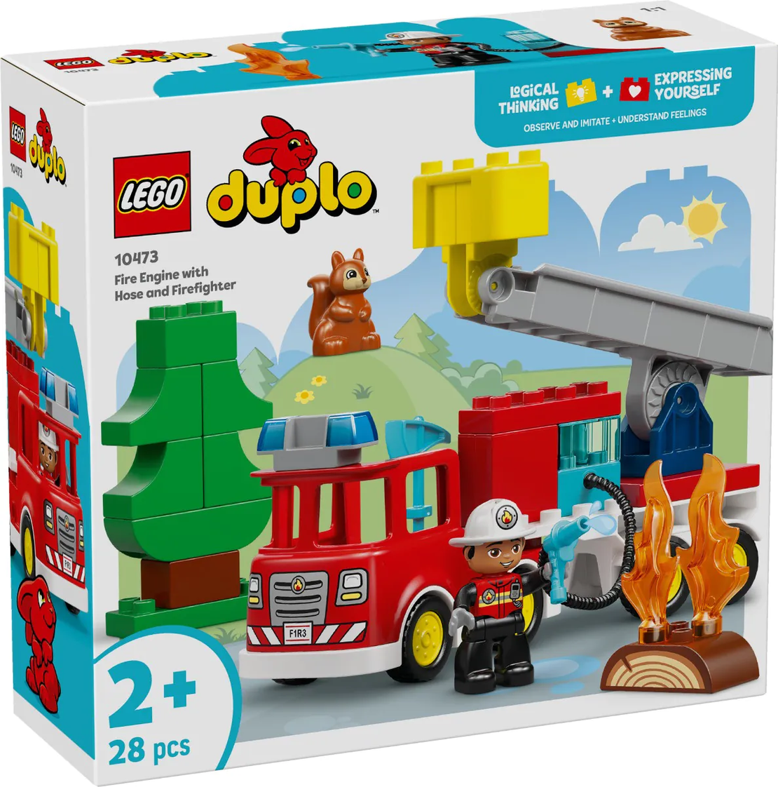 LEGO® DUPLO® Town Пожарна кола с маркуч и пожарникар 10473