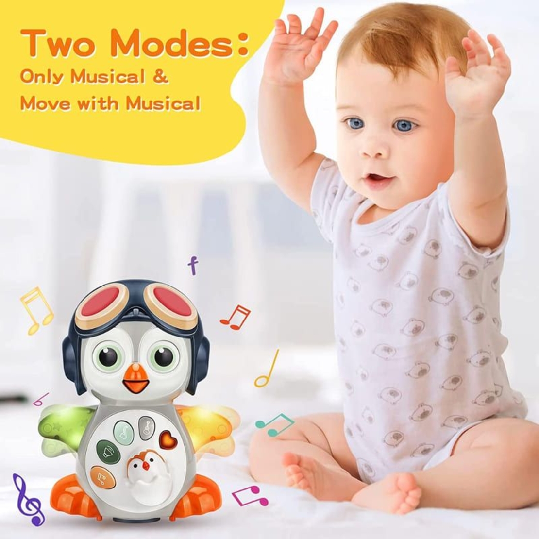 Бебешко интерактивно пингвинче Raya Toys Rocking Penguin, с музика и звуци