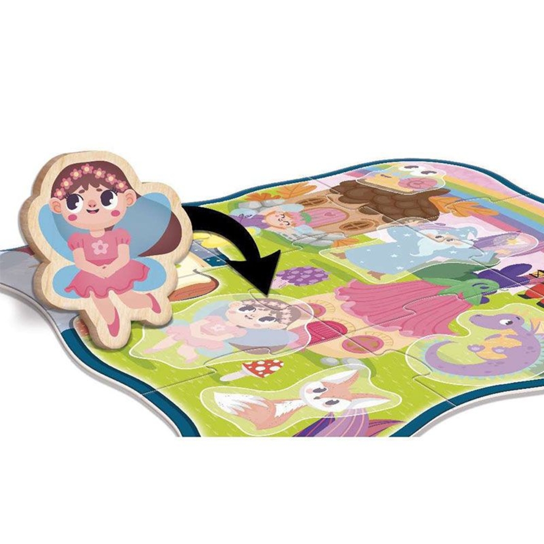 Детски дървен пъзел Lisciani Montessori Legno Puzzle Dream, 15 части