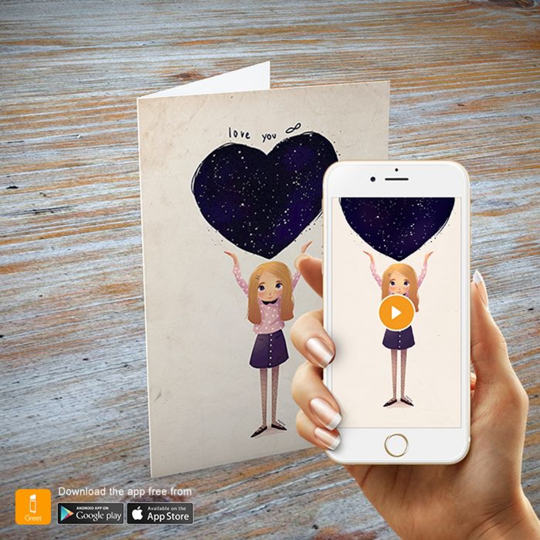 Поздравителна картичка iGreet - Ти си моята вселена