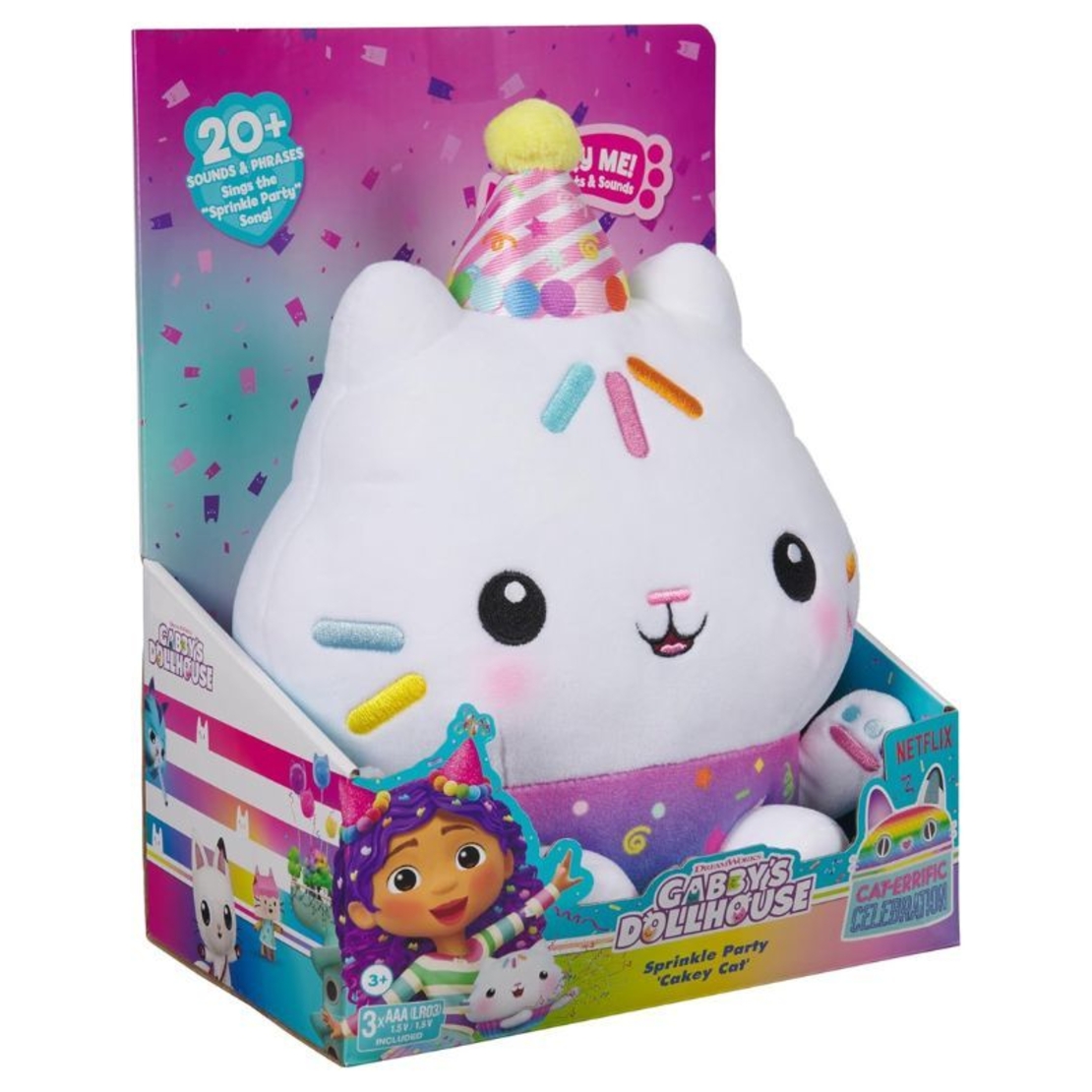 Плюшена играчка Spin Master Gabby's Dollhouse Sprinkle Party Cakey Cat