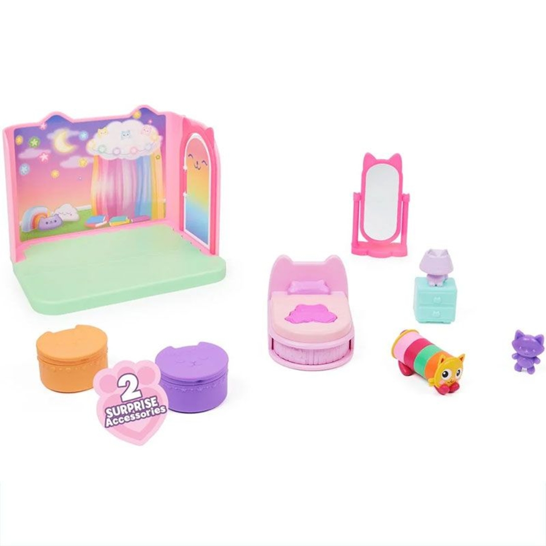 Игрален комплект с фигуркa Spin Master Gabby's Dollhouse 'Pillow Cat' Sweet Dreams Bedroom