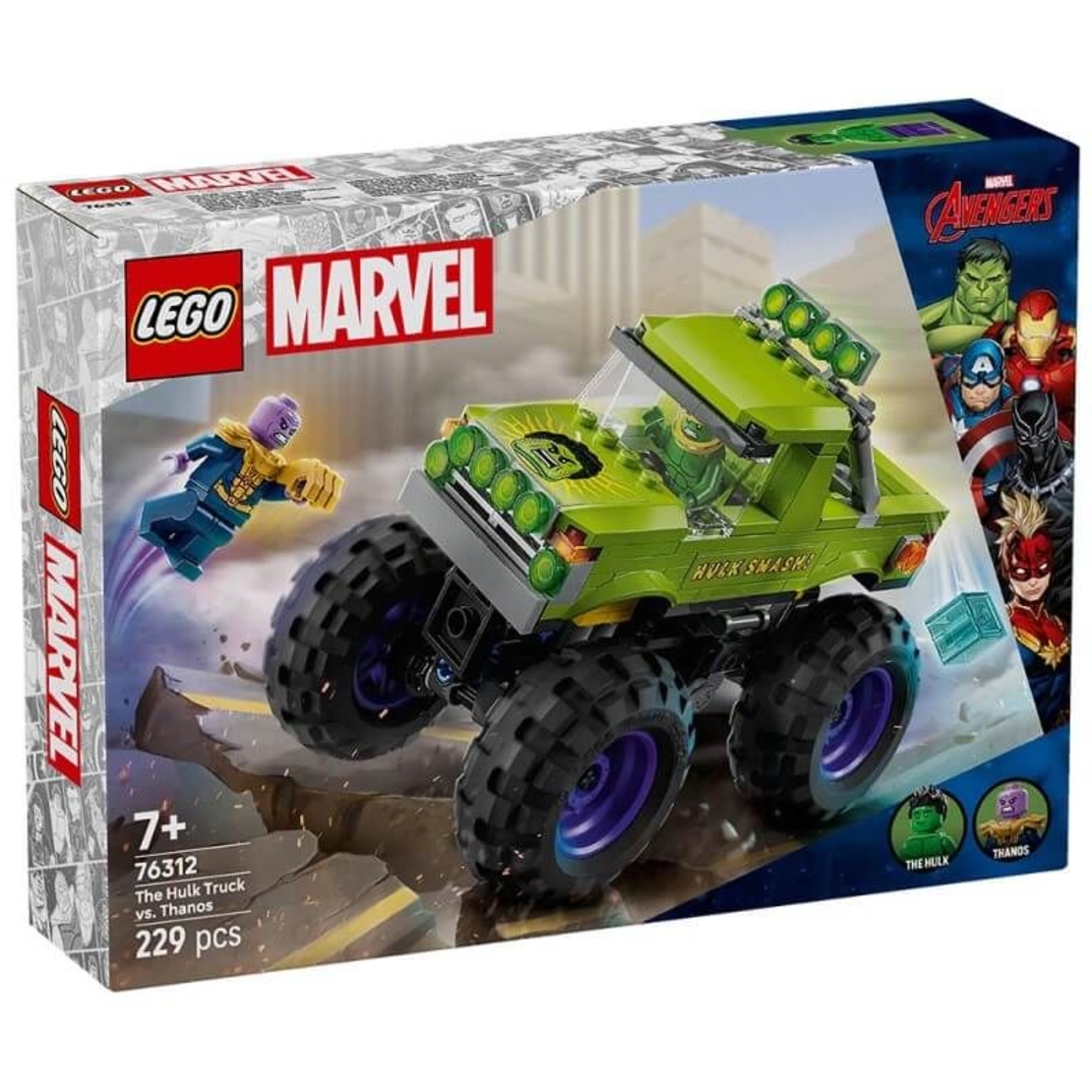 LEGO® Marvel Камионът на Хълк срещу Танос, 76312
