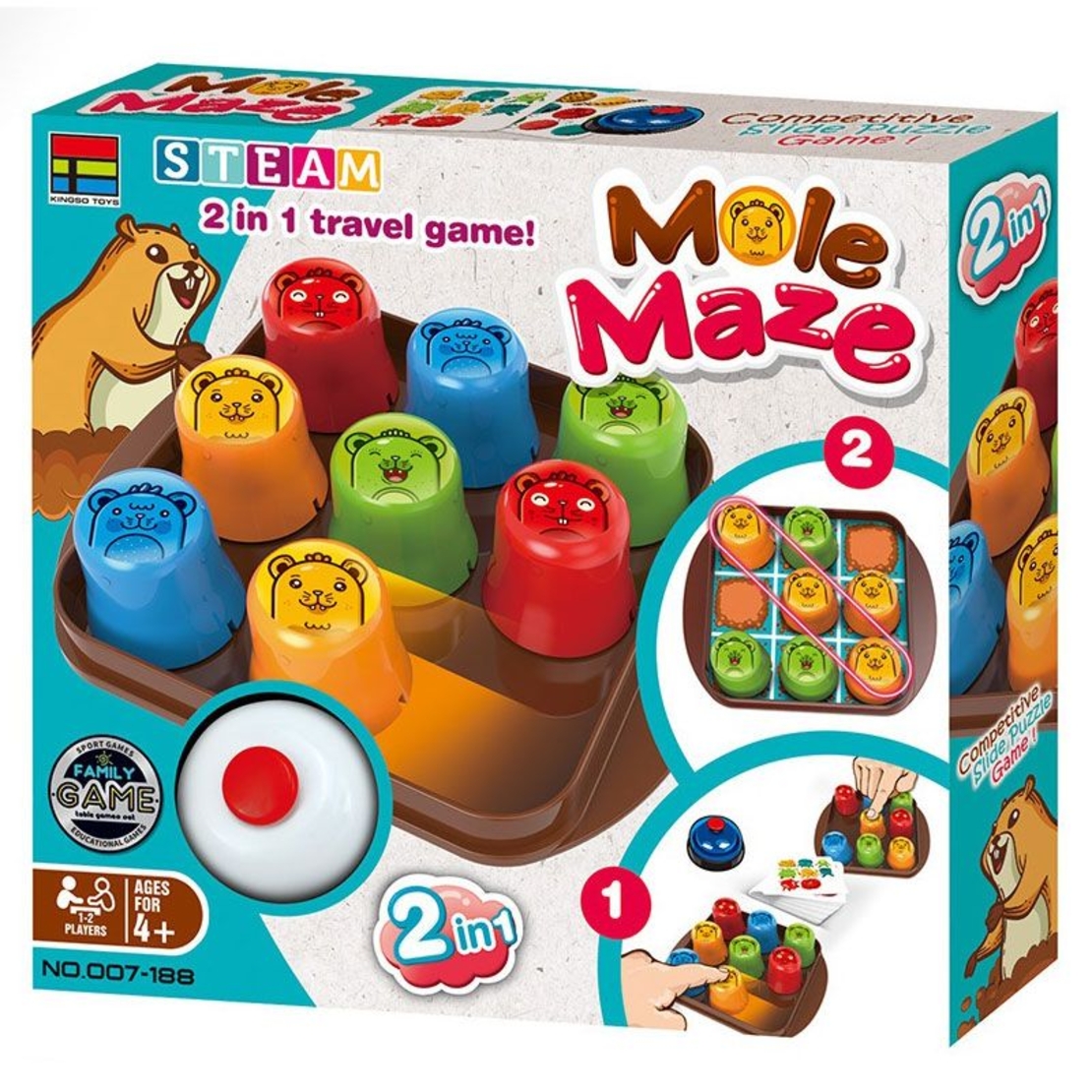 Настолна игра Морски шах 2 в 1 Raya Toys Mole Maze