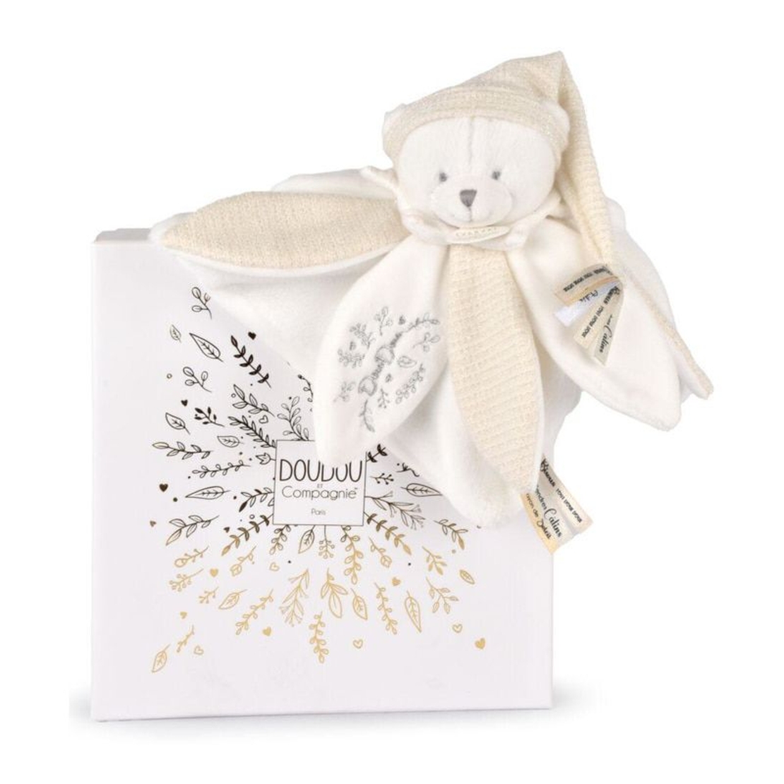 Плюшено мече за гушканe Doudou Blanc, 25см.