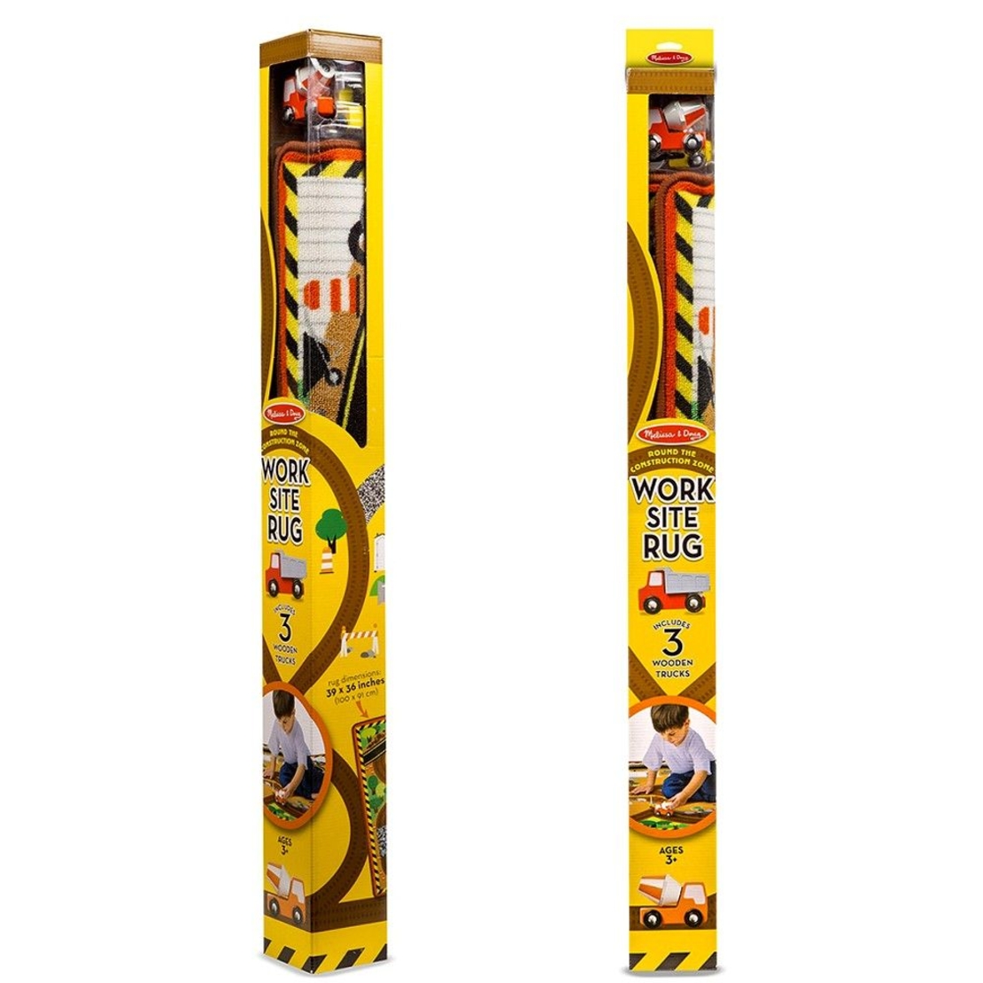 Килимче за игра с дървени камиончета Melissa and Doug Строителна площадка 19407