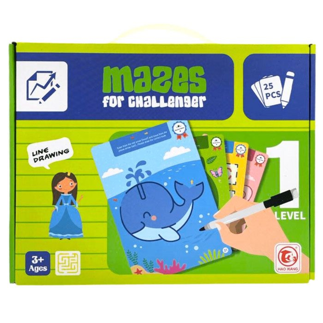 Образователни карти с маркер Raya Toys Learn and Practice Логика ниво 1, 25 броя