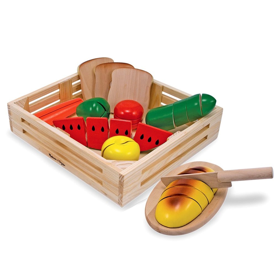 Дървена храна с дъска и нож Melissa and Doug 10487