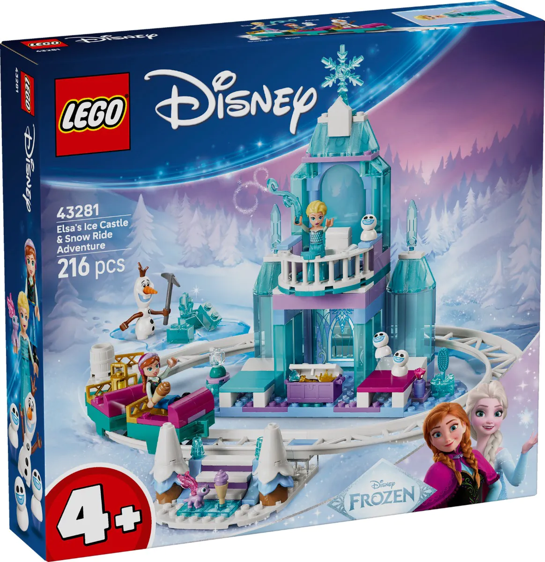 LEGO® Disney Frozen Леденият замък на Елза и приключение със снежно влакче 43281
