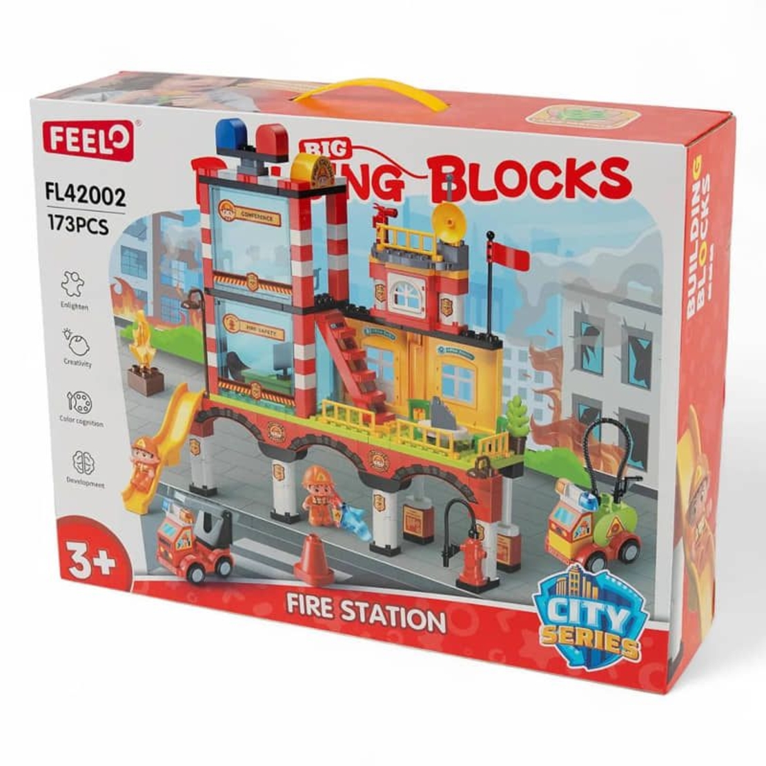 Конструктор Feelo Big Building Blocks Пожарна, FL42002, 173 ч.
