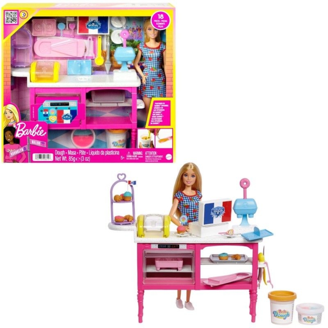 Игрален комплект Mattel Barbie It Takes Two Кукла с Кафетерия, с 17 аксесоара