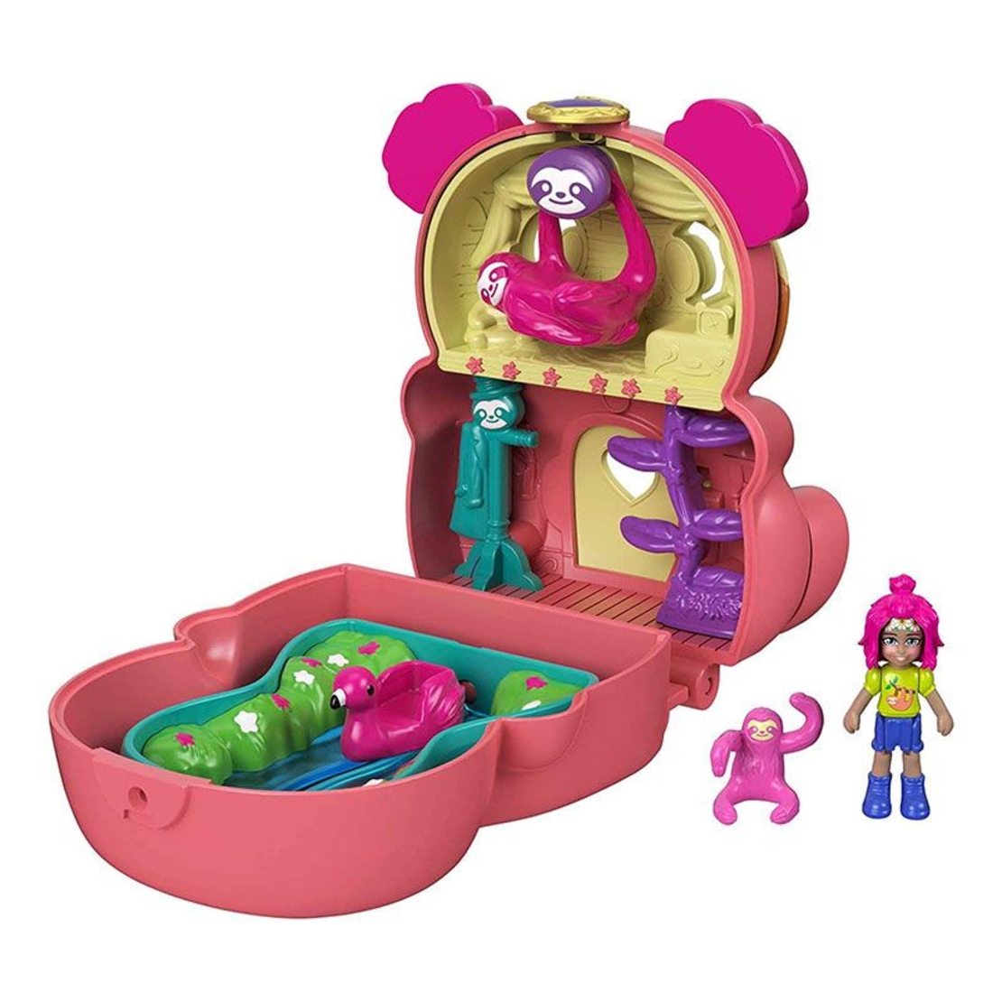 Комплект Mattel Polly Pocket Flip And Find Tropical Sloth GTM59