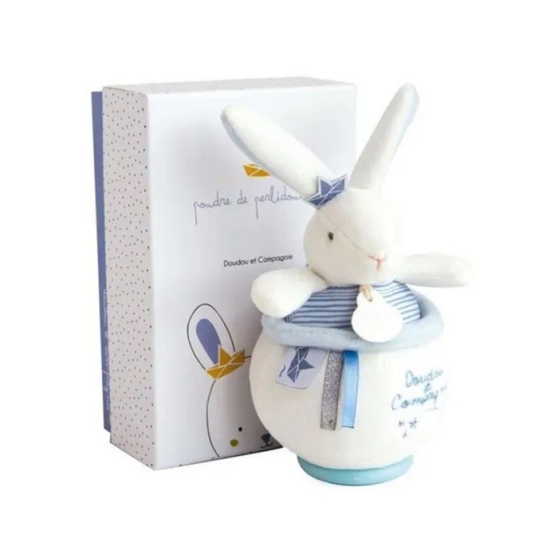 Плюшена играчка Doudou Lapin Matelot музикален заек 13 см, DC3520