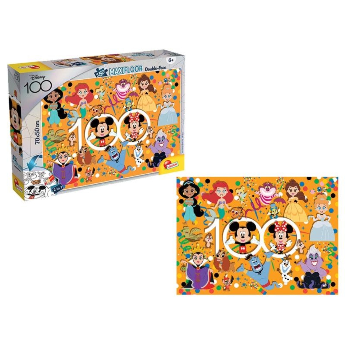 Детски пъзел Lisciani MAXI FLOOR Disney 100, 150 части