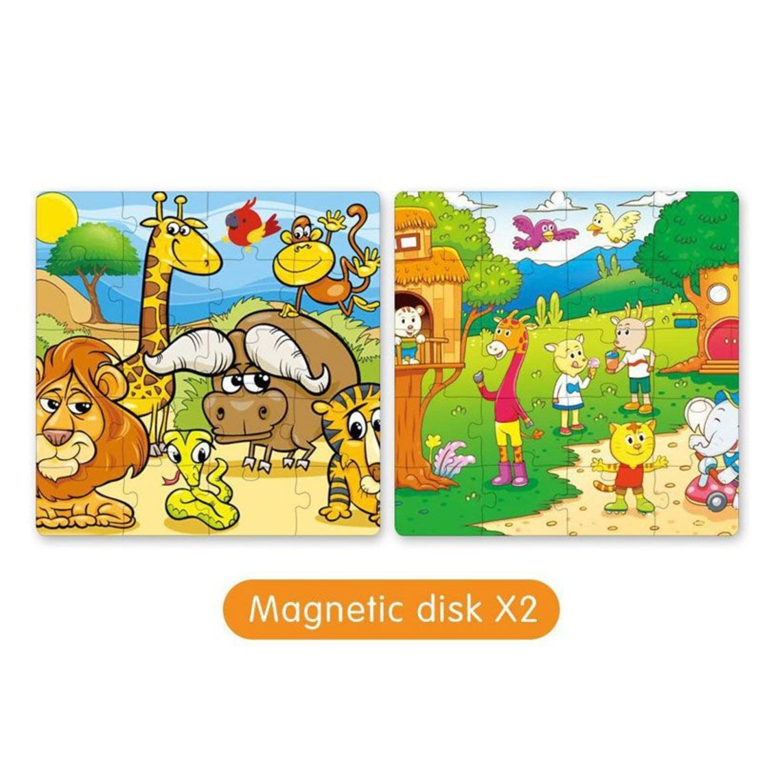 Магнитен пъзел Raya Toys Парк с животни 40 части