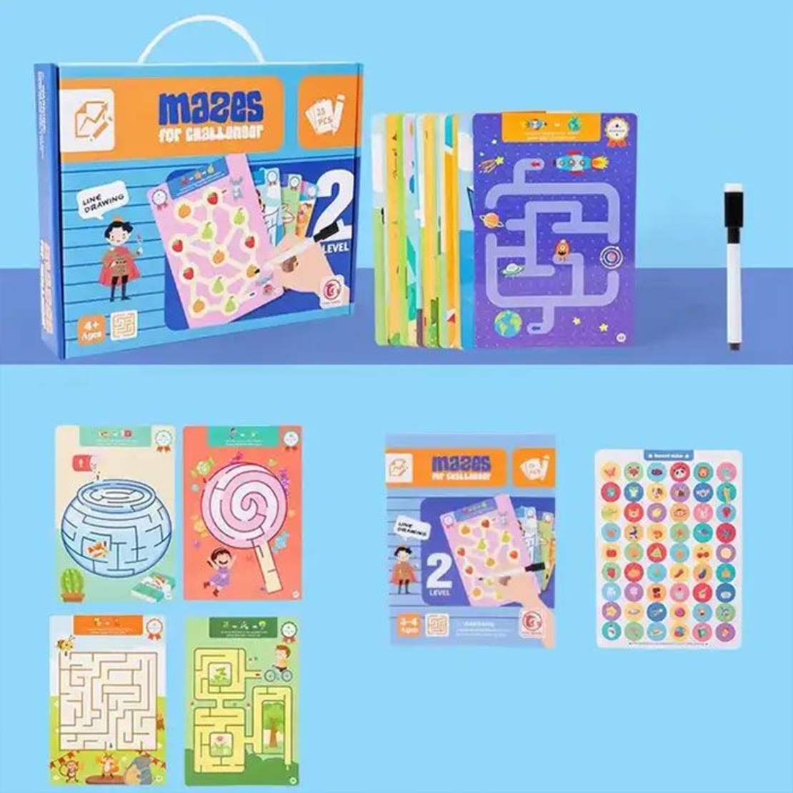 Образователни карти с маркер Raya Toys Learn and Practice Логика ниво 2, 25 броя