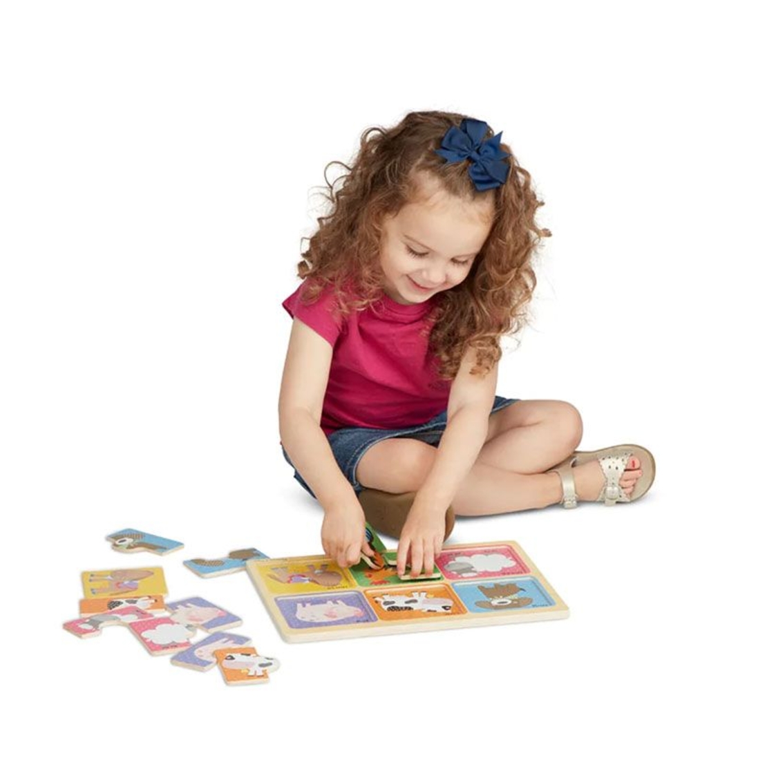 Дървен пъзел Melissa & Doug Natural Play Приятели от фермата