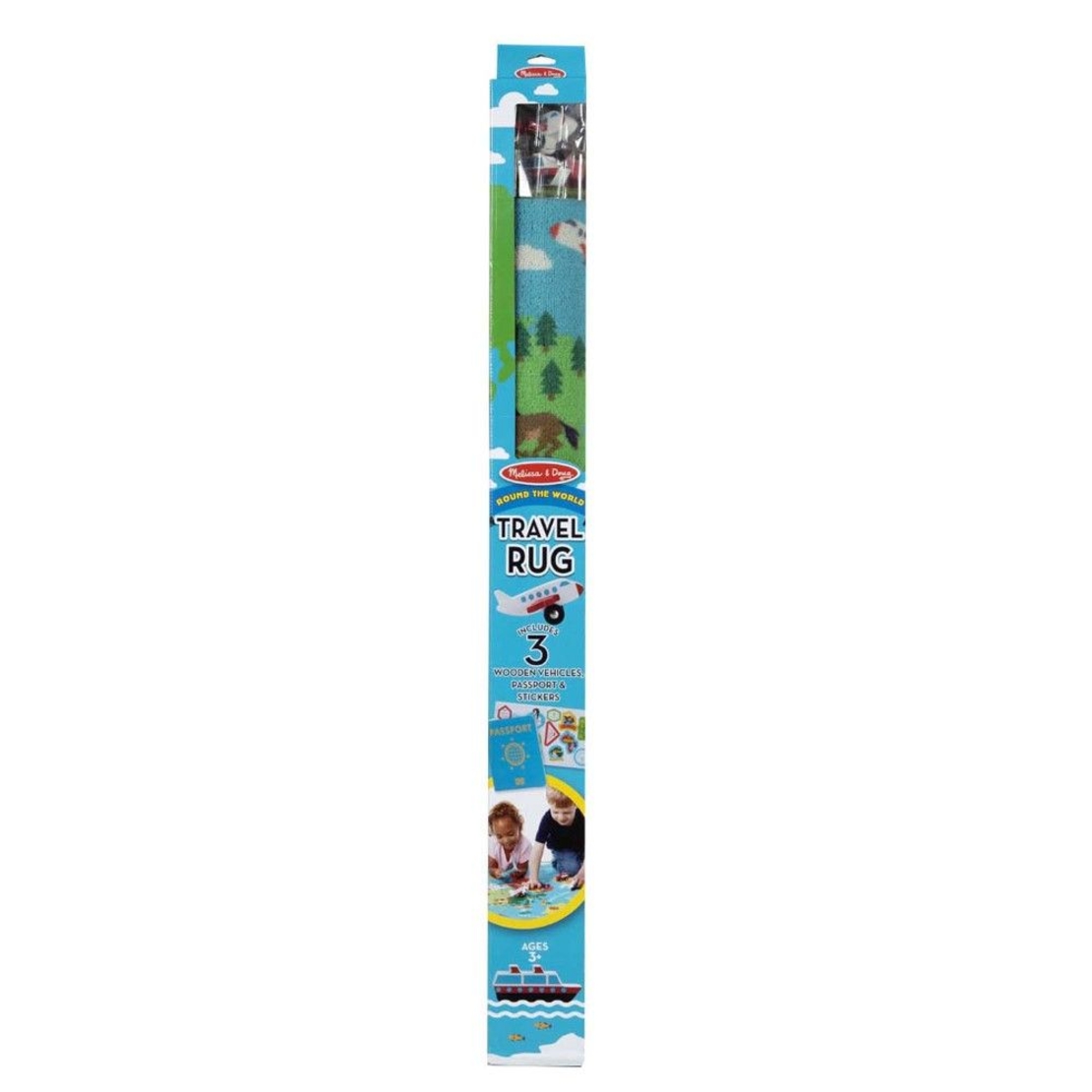 Килимче за игра с дървени превозни средства Melissa and Doug Пътуване по света 15194