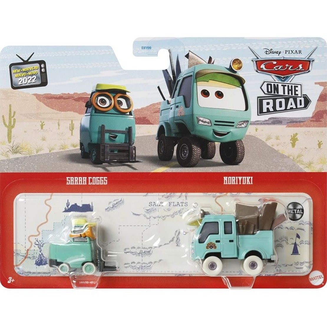 Детски коли за игра Mattel Cars Sarah Coggs и Noriyuki 1:55, 2 бр.