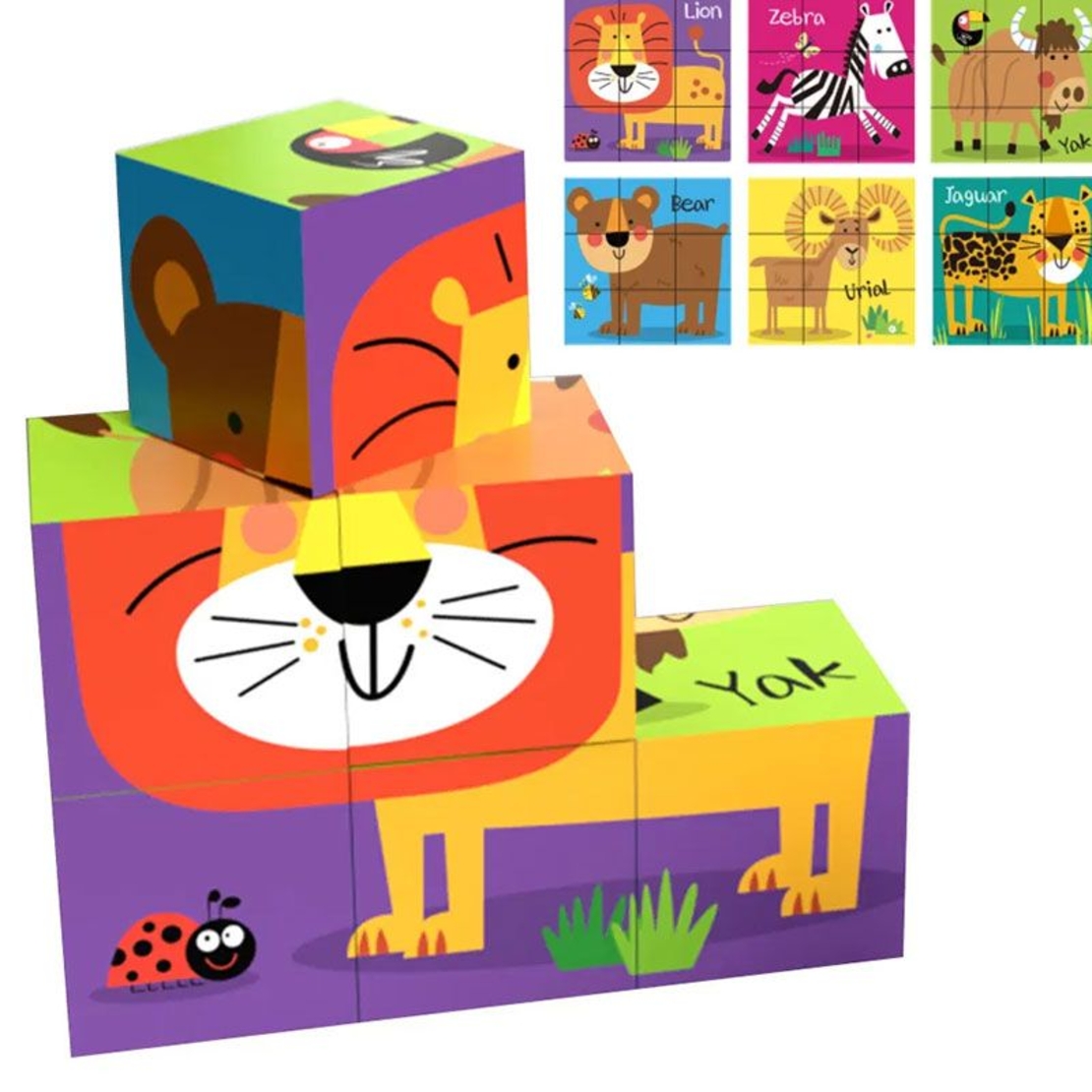 Кубчета пъзел 6 в 1 Raya Toys Животни