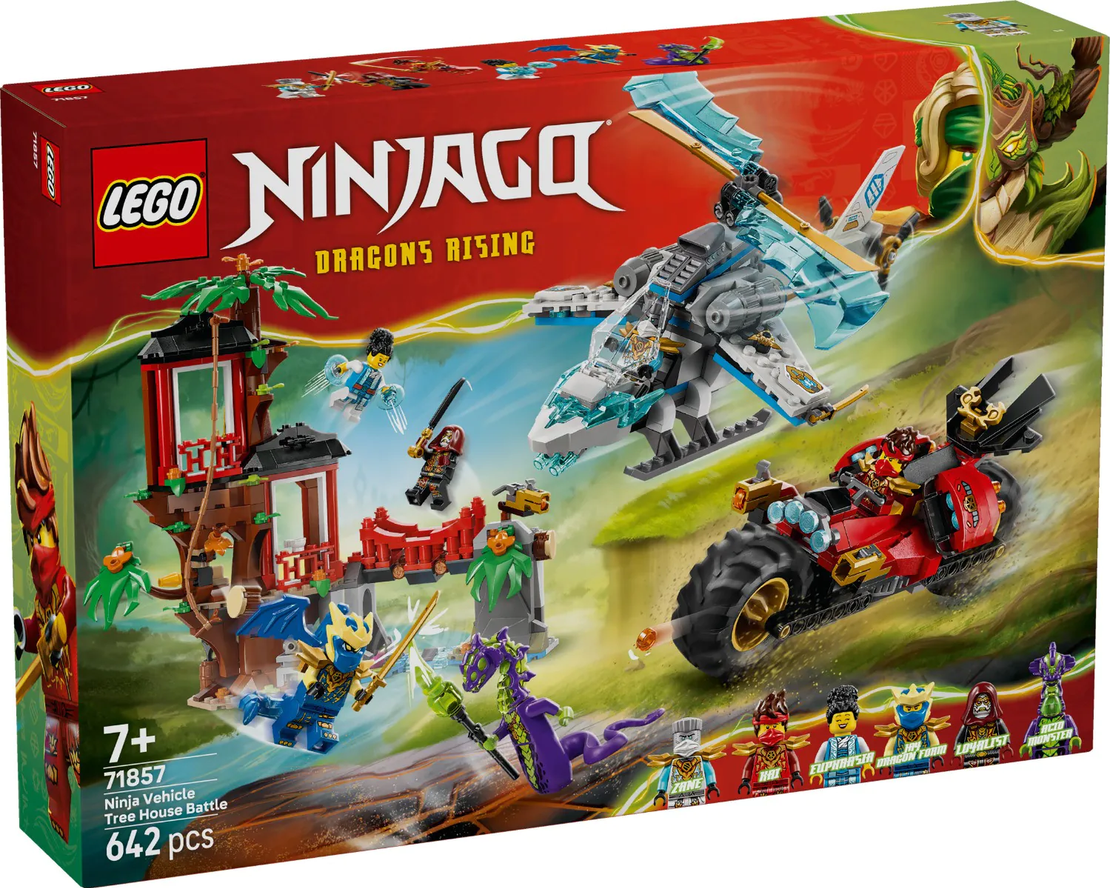 LEGO® NINJAGO® Битка при дървесната къща с превозни средства на нинджите 71857
