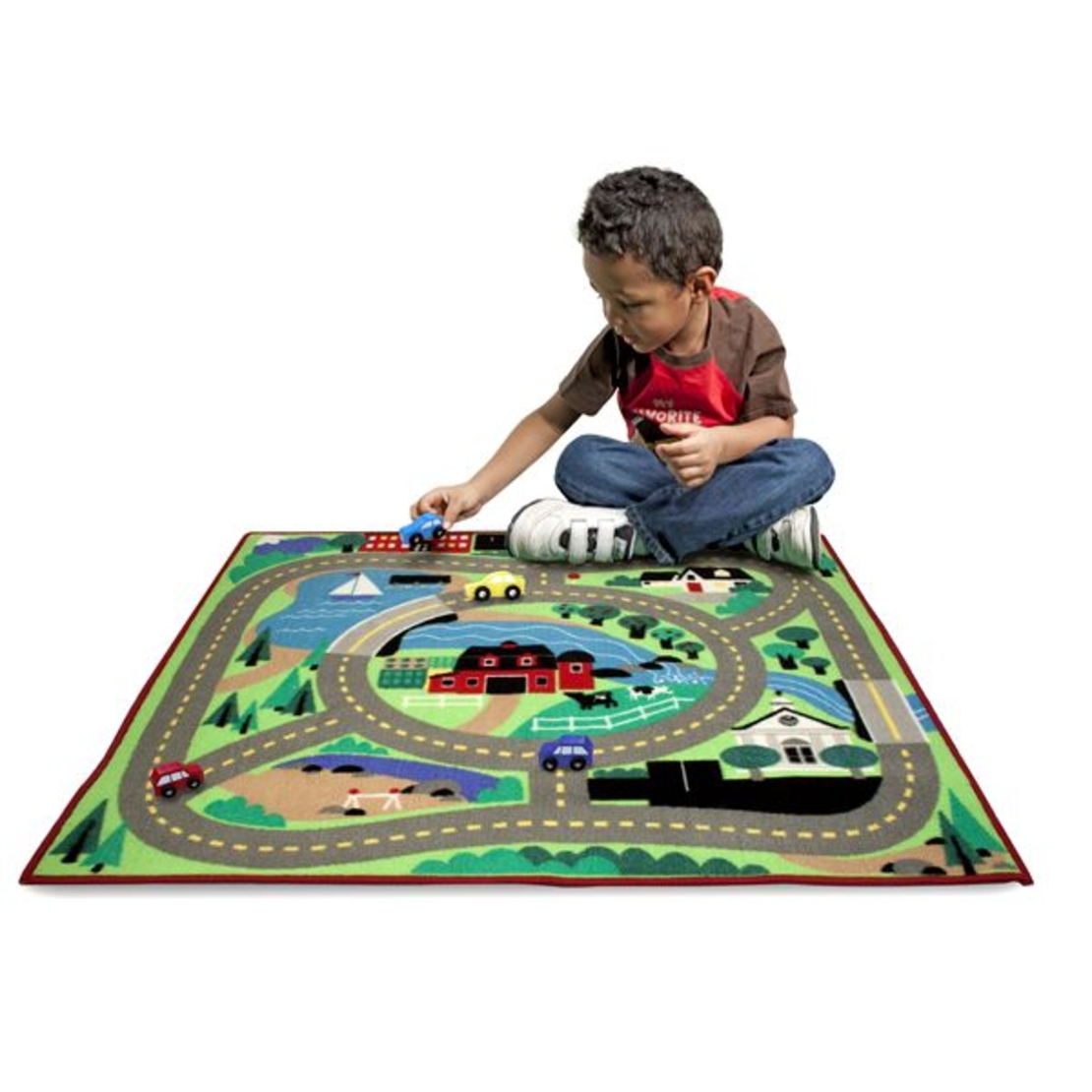 Килимче за игра Melissa and Doug Град с дървени коли 19400