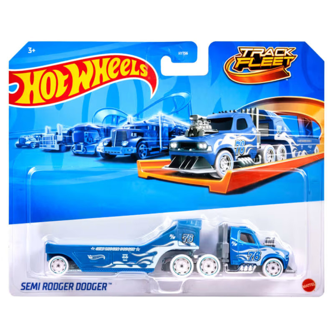 Детска играчка камион Mattel Hot Wheels Track Fleet Влекач с ремарке 1:64, асортимент, HYT56