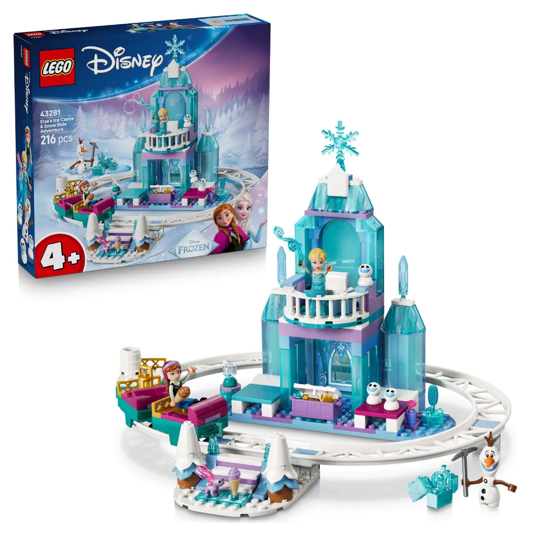 LEGO® Disney Frozen Леденият замък на Елза и приключение със снежно влакче 43281